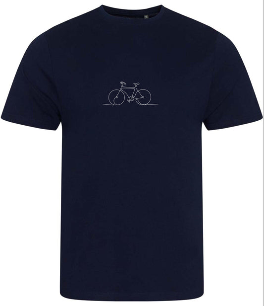 Organic Cotton Bike T-Shirt: Minimalist One-Line Bicycle Design