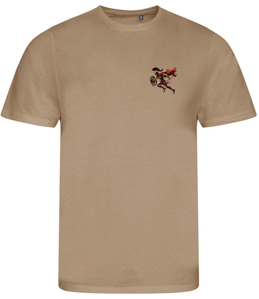Men's Organic Cotton T-Shirt: Spartan Greek Soldier Design