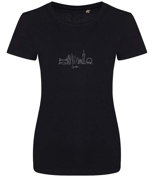 Organic Cotton London Skyline T-Shirt: Minimalist Line Art