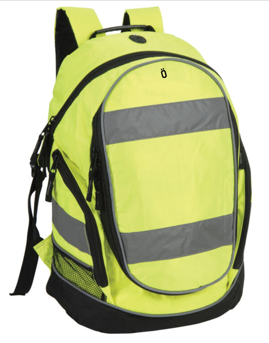 STRÖVA Hi-Vis Backpack – Reflective Work & Trade Bag with expandable front to fit hard hat