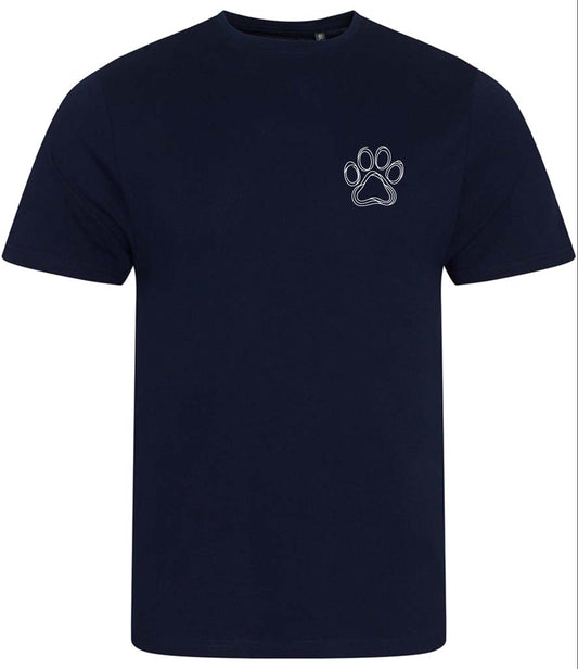 Organic Cotton Unisex T-Shirt: Minimalist Dog Paw Print