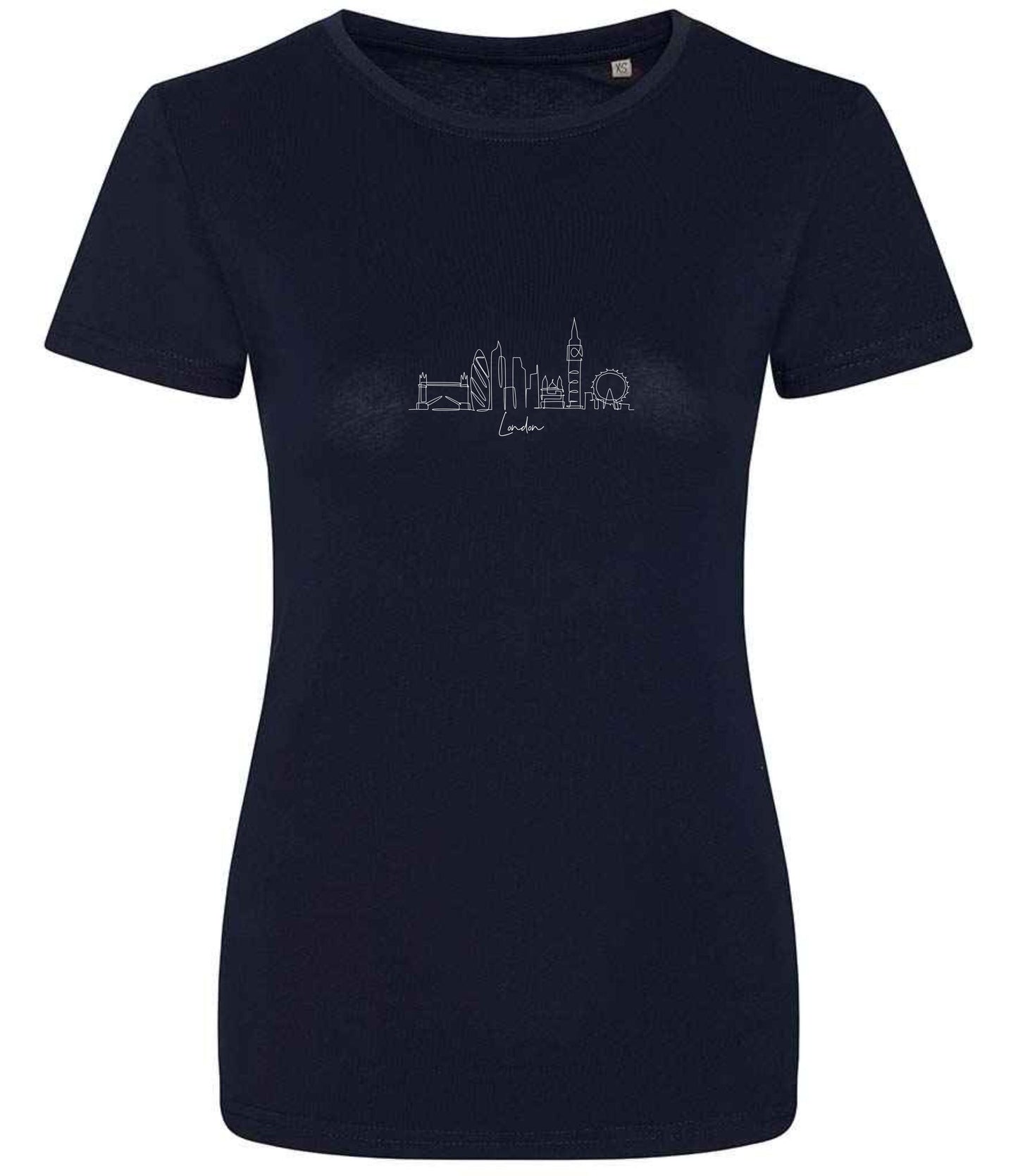 Organic Cotton London Skyline T-Shirt: Minimalist Line Art