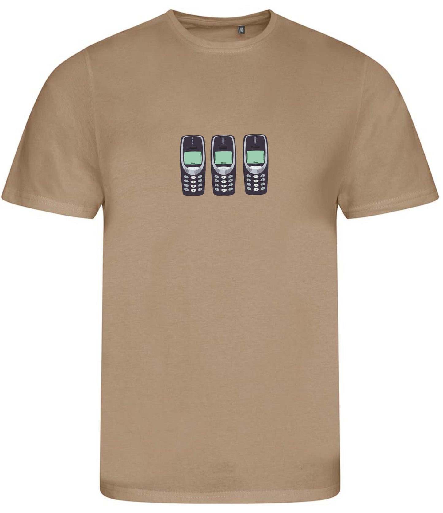 Retro Cell Phone T-Shirt: Minimalist 90s Design, Organic Cotton