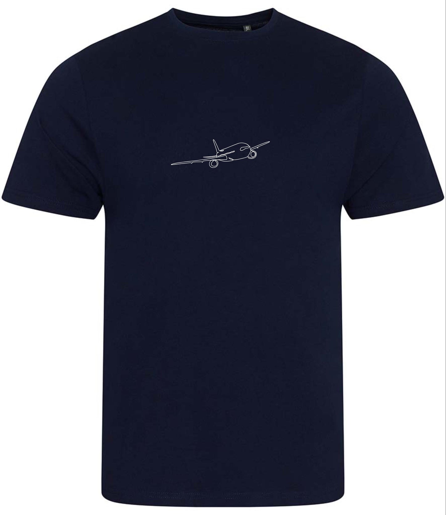 Organic Cotton Airplane T-Shirt: Minimalist One-Line Design
