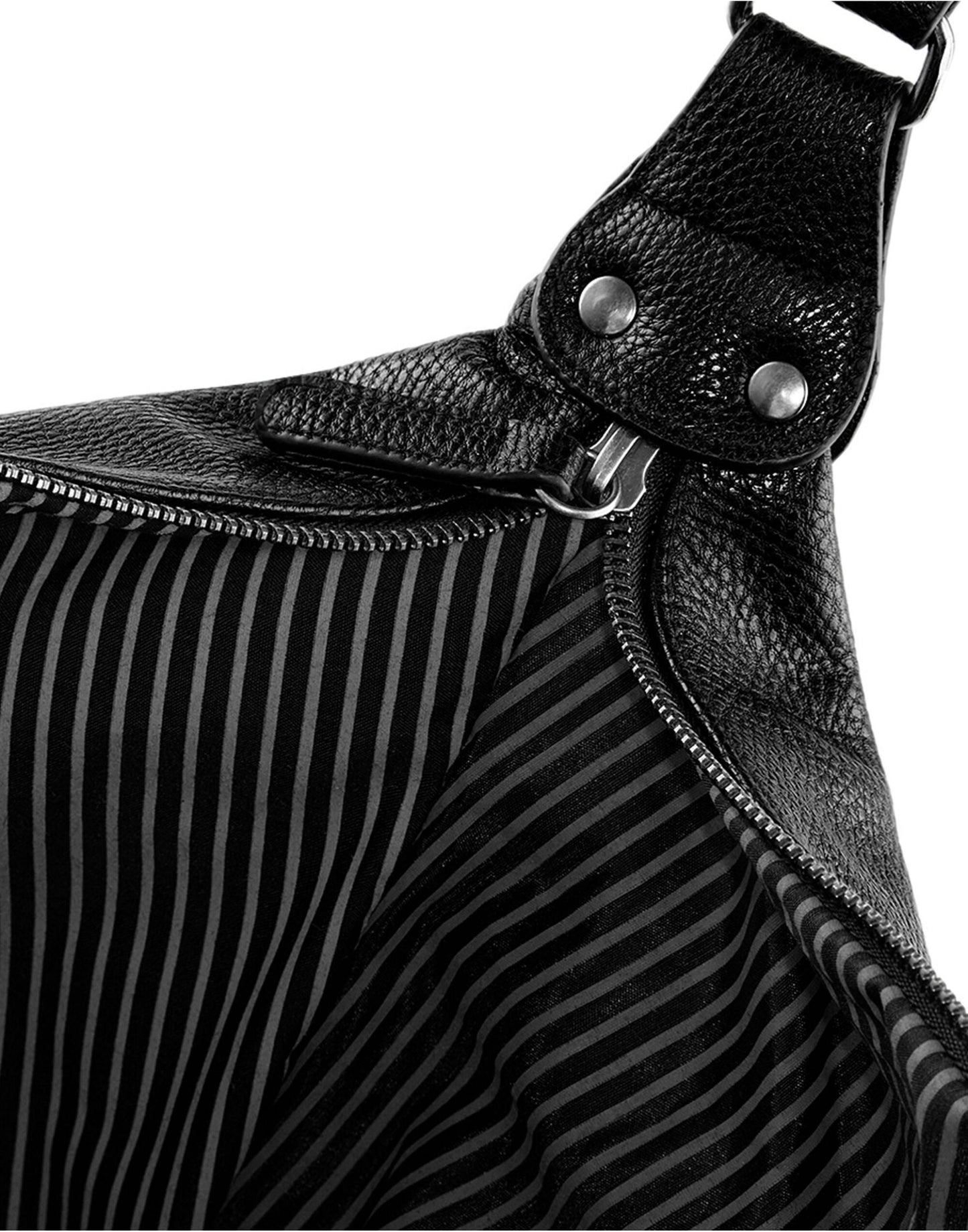 Personalized Black Leather-Look Weekender Bag: Metal Logo Holiday Duffel