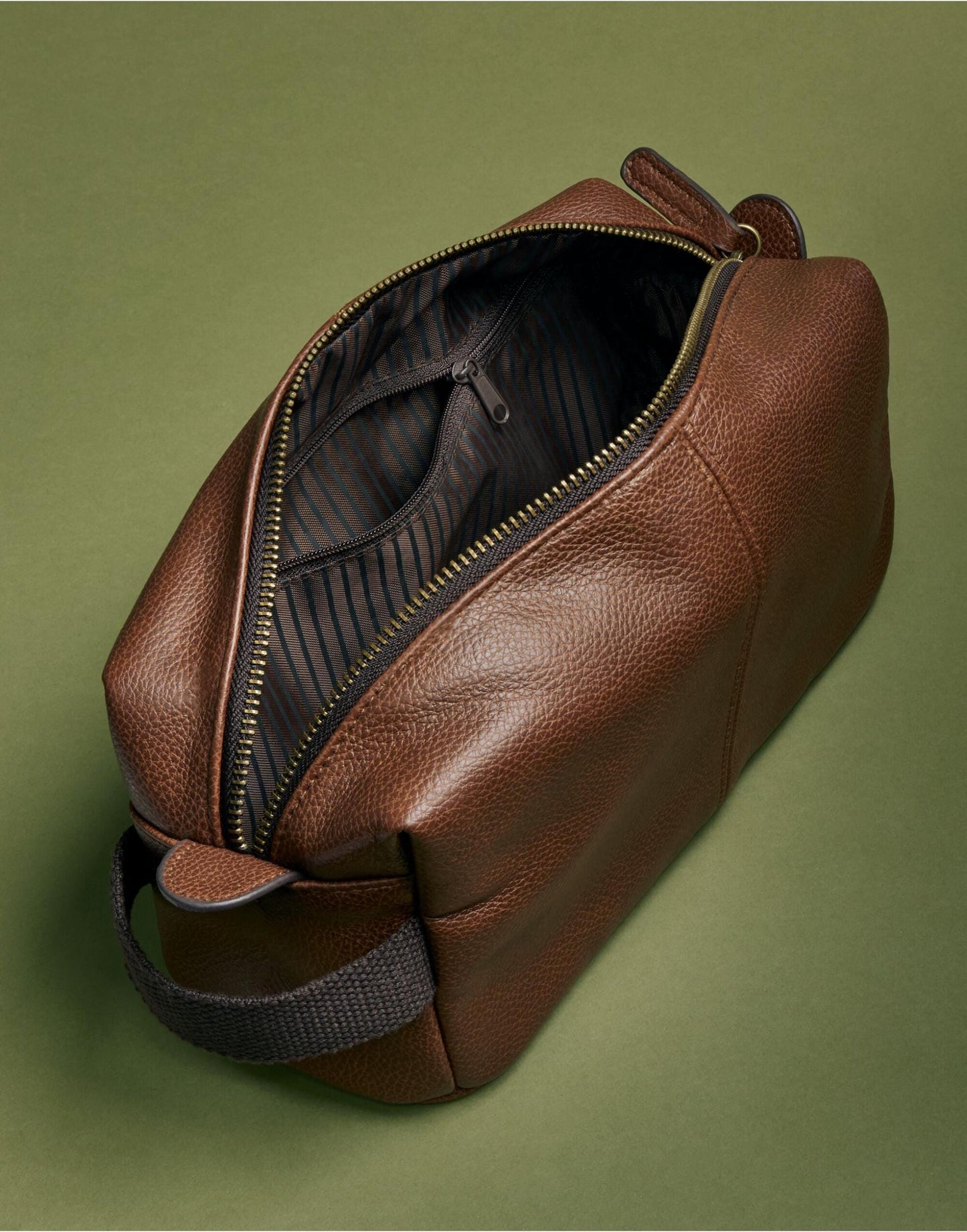 Personalized Black Leather-Look Wash Bag: Travel Toiletry Bag