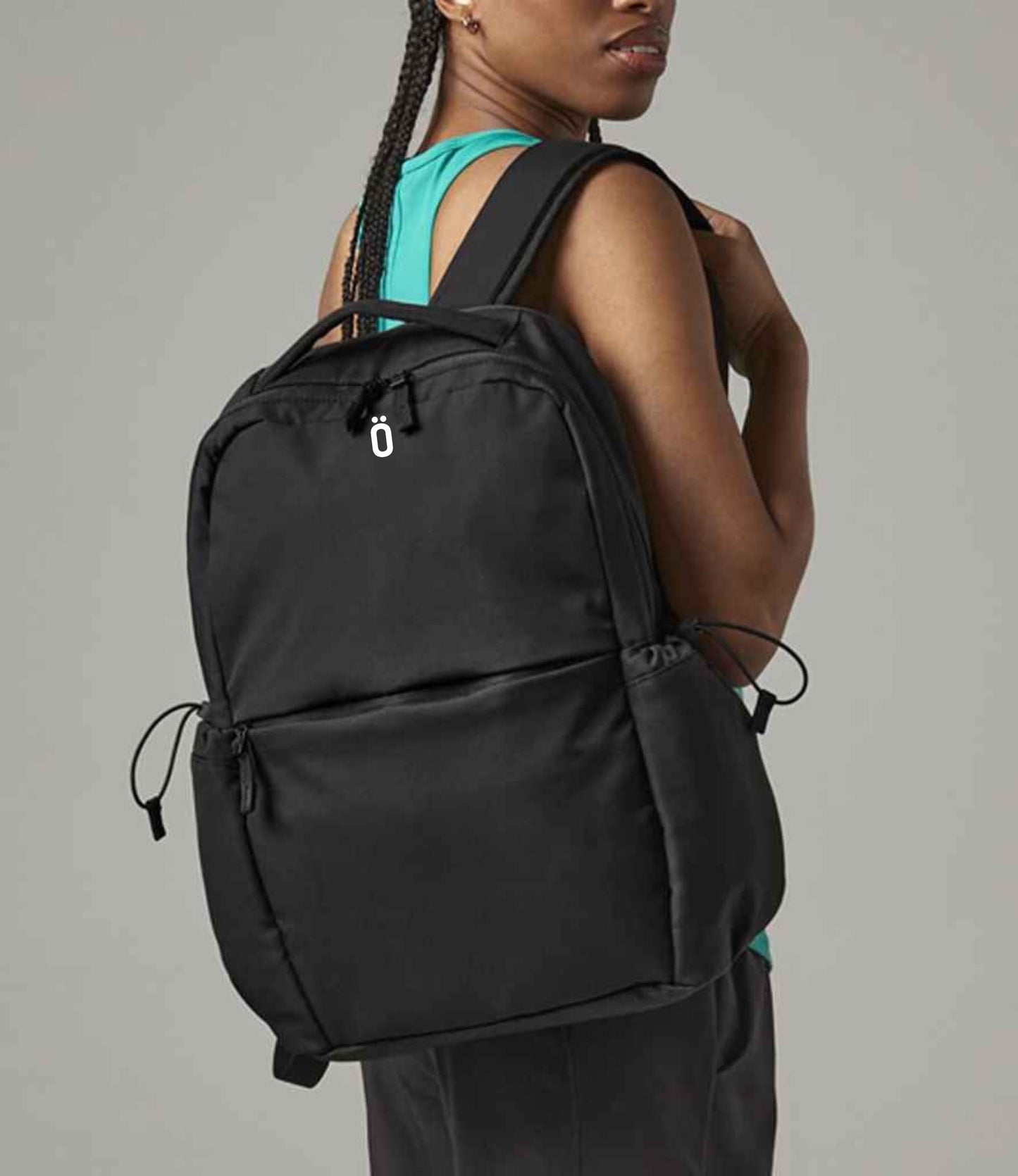 Backpack-laptop bag, travel rucksack with luggage strap ,Strova, water bottle side pockets and padded compartments, feels soft and luxurious