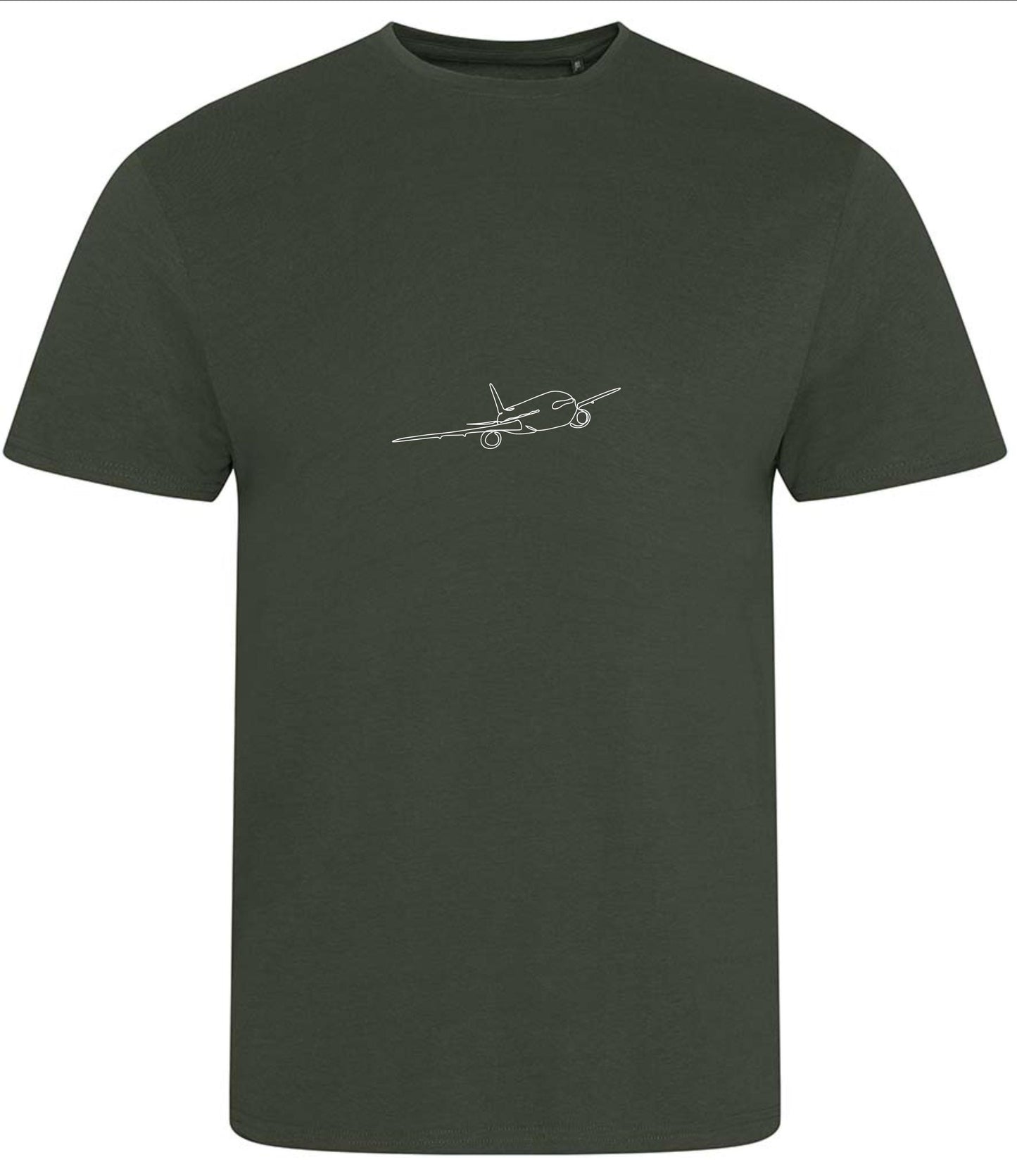 Organic Cotton Airplane T-Shirt: Minimalist One-Line Design