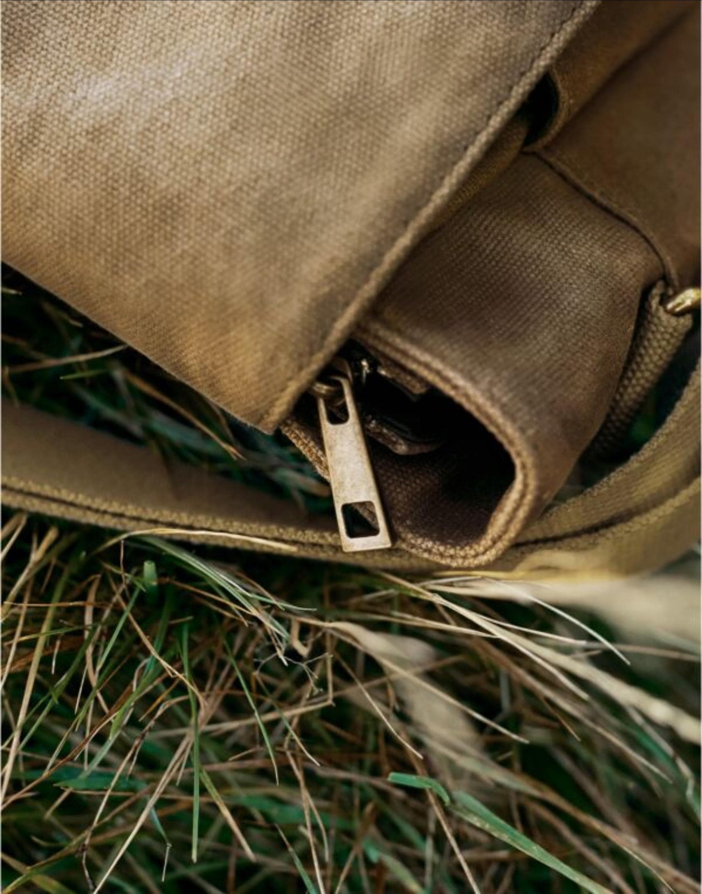 Waxed Canvas Messenger Bag, Heritage crossbody Laptop bag, with leather Trim and Brass fittings-STROVA Bag, commuters, university, work