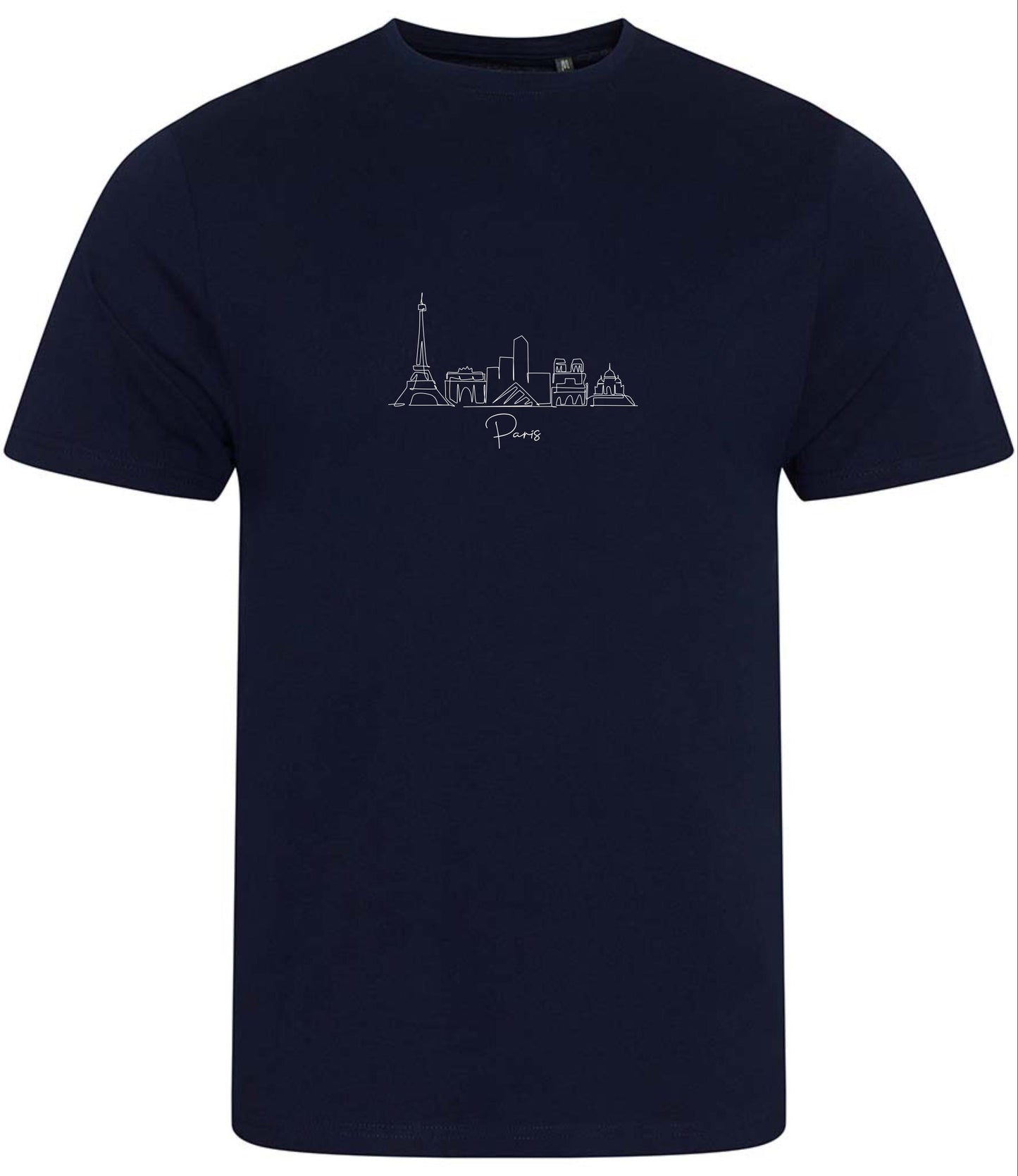 Men's Organic Cotton T-Shirt: Paris Skyline Minimalist Design