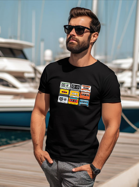 Retro Cassette Music T-Shirt: Organic Cotton Unisex Tee