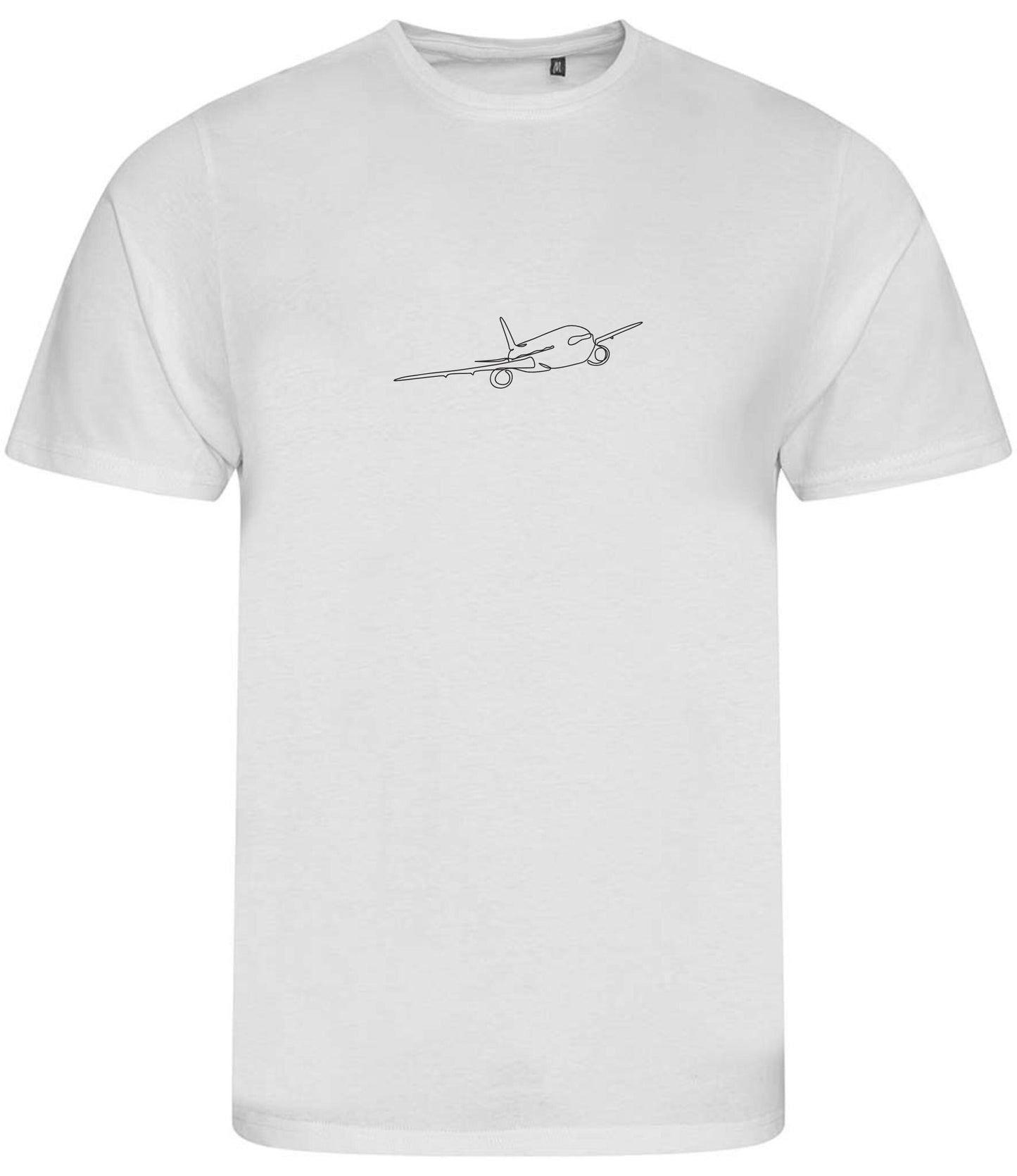 Organic Cotton Airplane T-Shirt: Minimalist One-Line Design