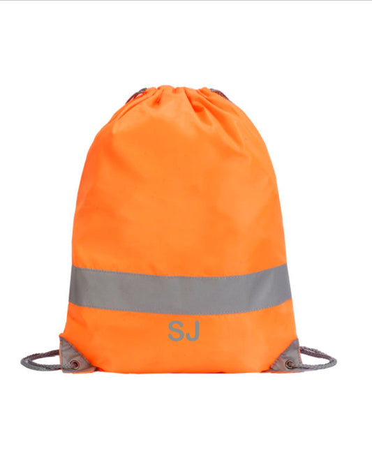 Personalised STRÖVA Hi-Vis Drawstring Backpack – Reflective, Water-Resistant 11L Tote Bag