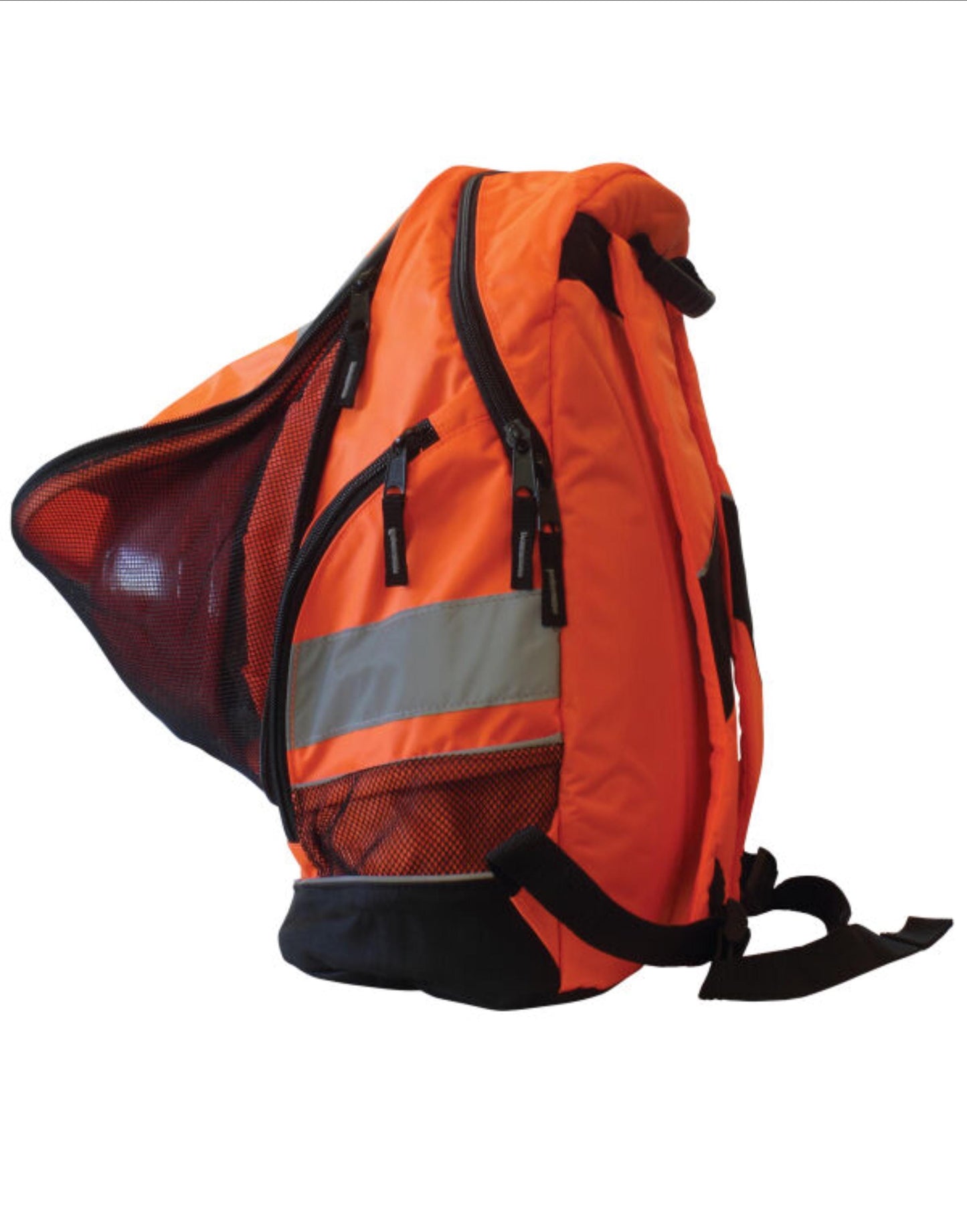 STRÖVA Hi-Vis Backpack – Reflective Work & Trade Bag with expandable front to fit hard hat