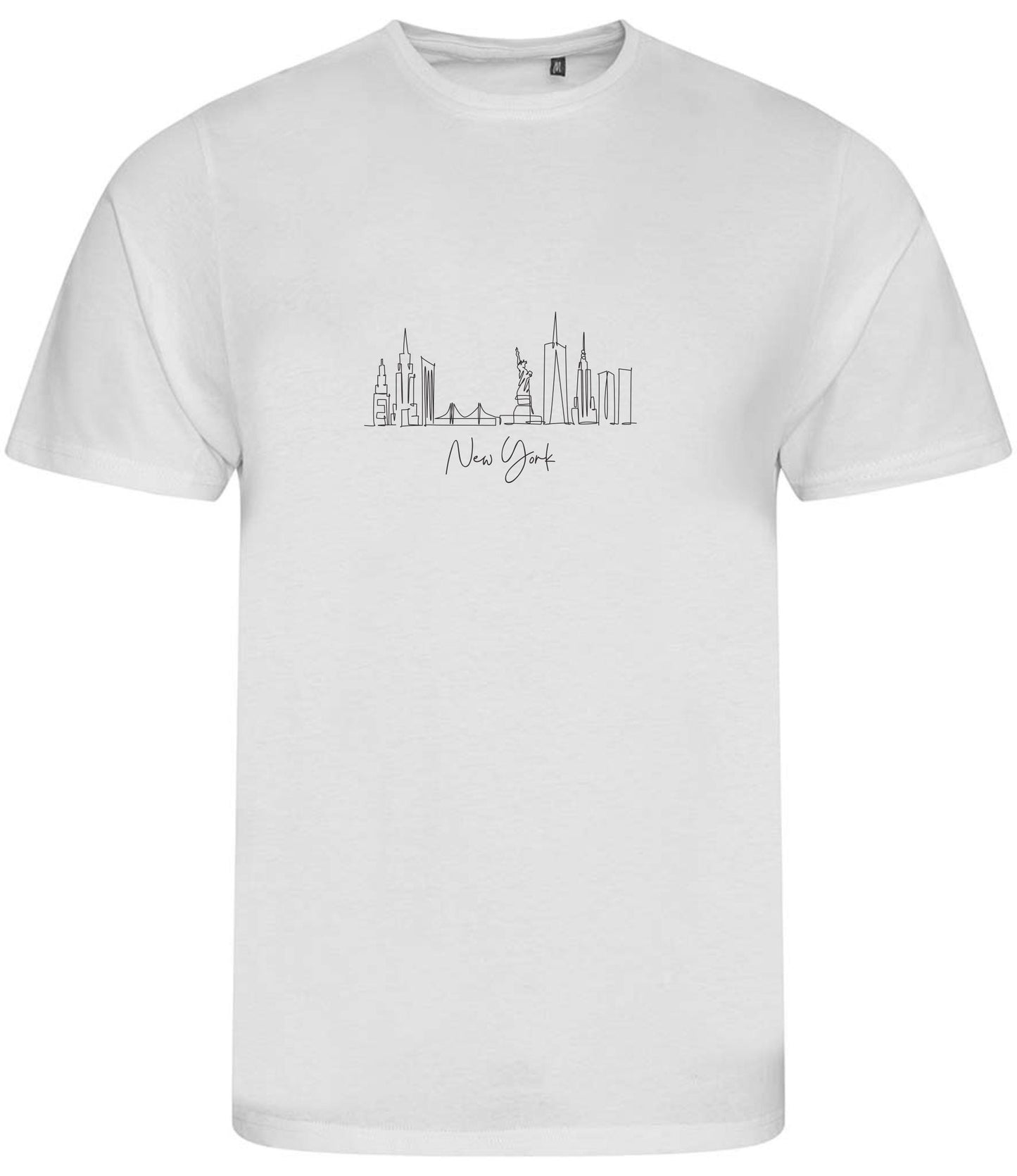 Men's Organic Cotton T-Shirt: New York Skyline Line Art