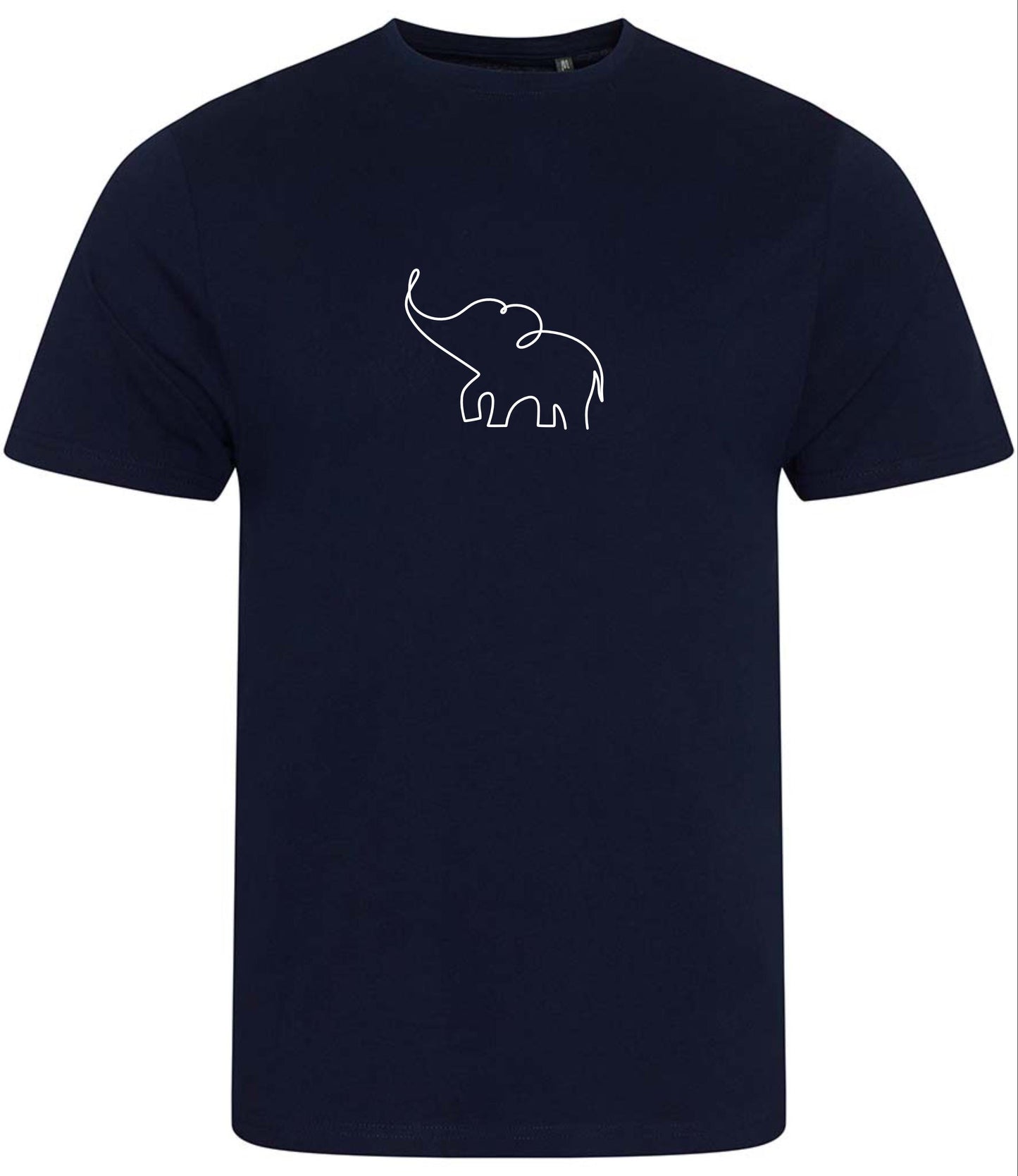 Elephant T-shirt: Minimalist One-Line Drawing, Organic Cotton Unisex Tee