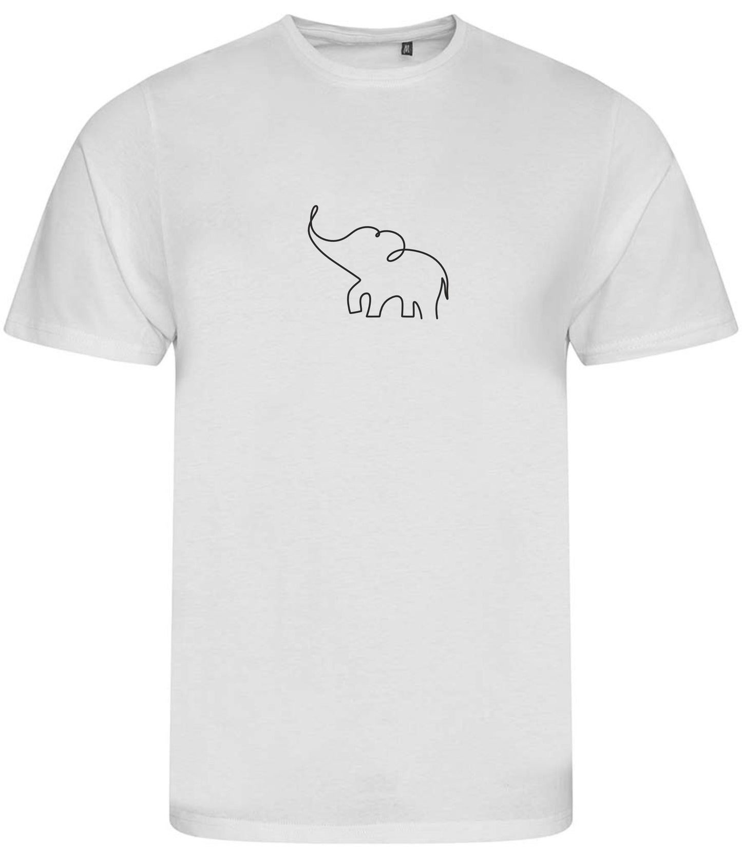 Elephant T-shirt: Minimalist One-Line Drawing, Organic Cotton Unisex Tee
