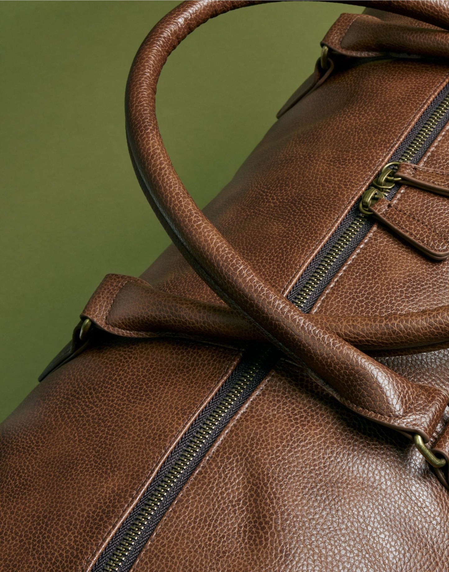 Personalized Black Leather-Look Weekender Bag: Metal Logo Holiday Duffel