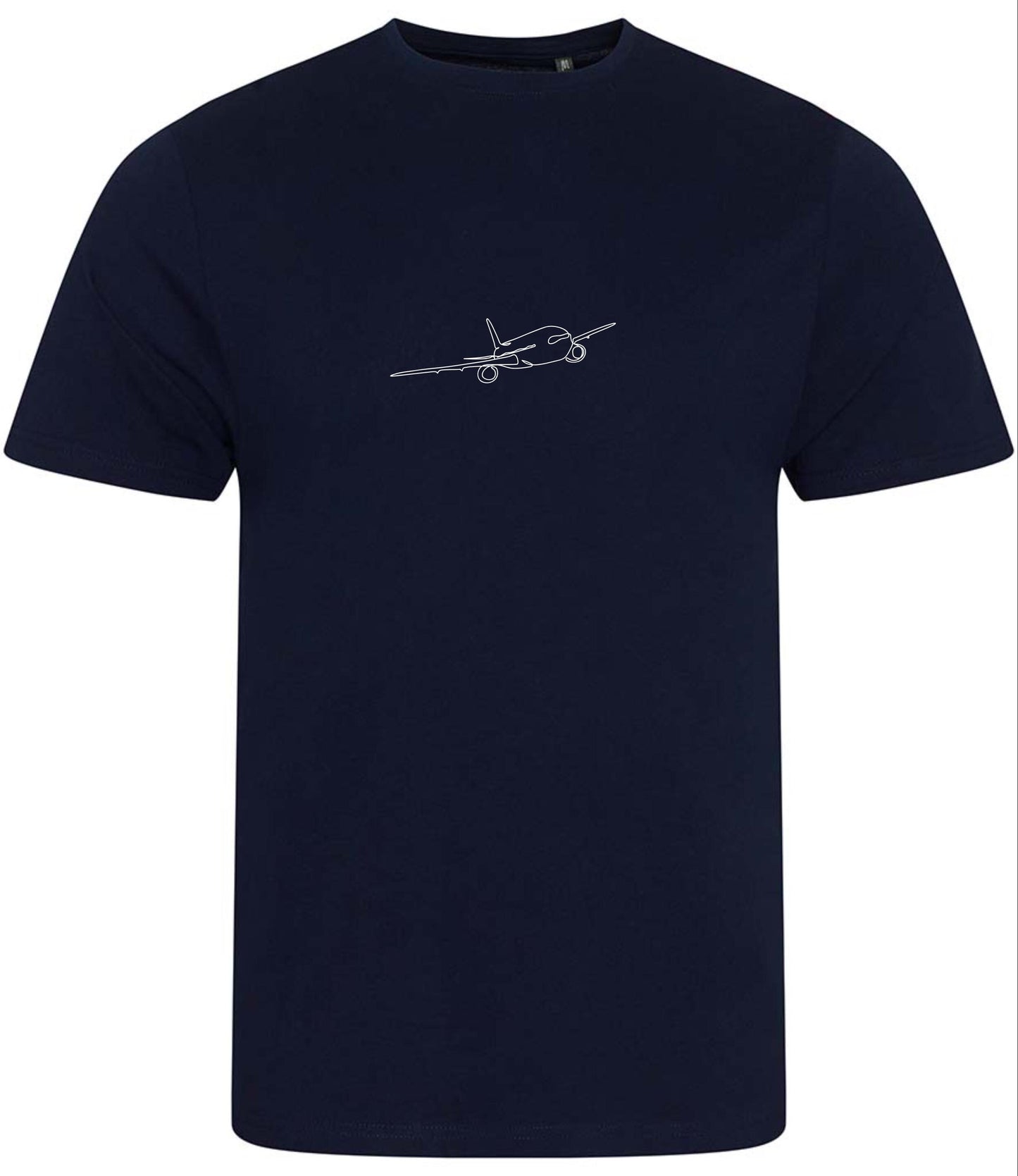 Organic Cotton Airplane T-Shirt: Minimalist One-Line Design