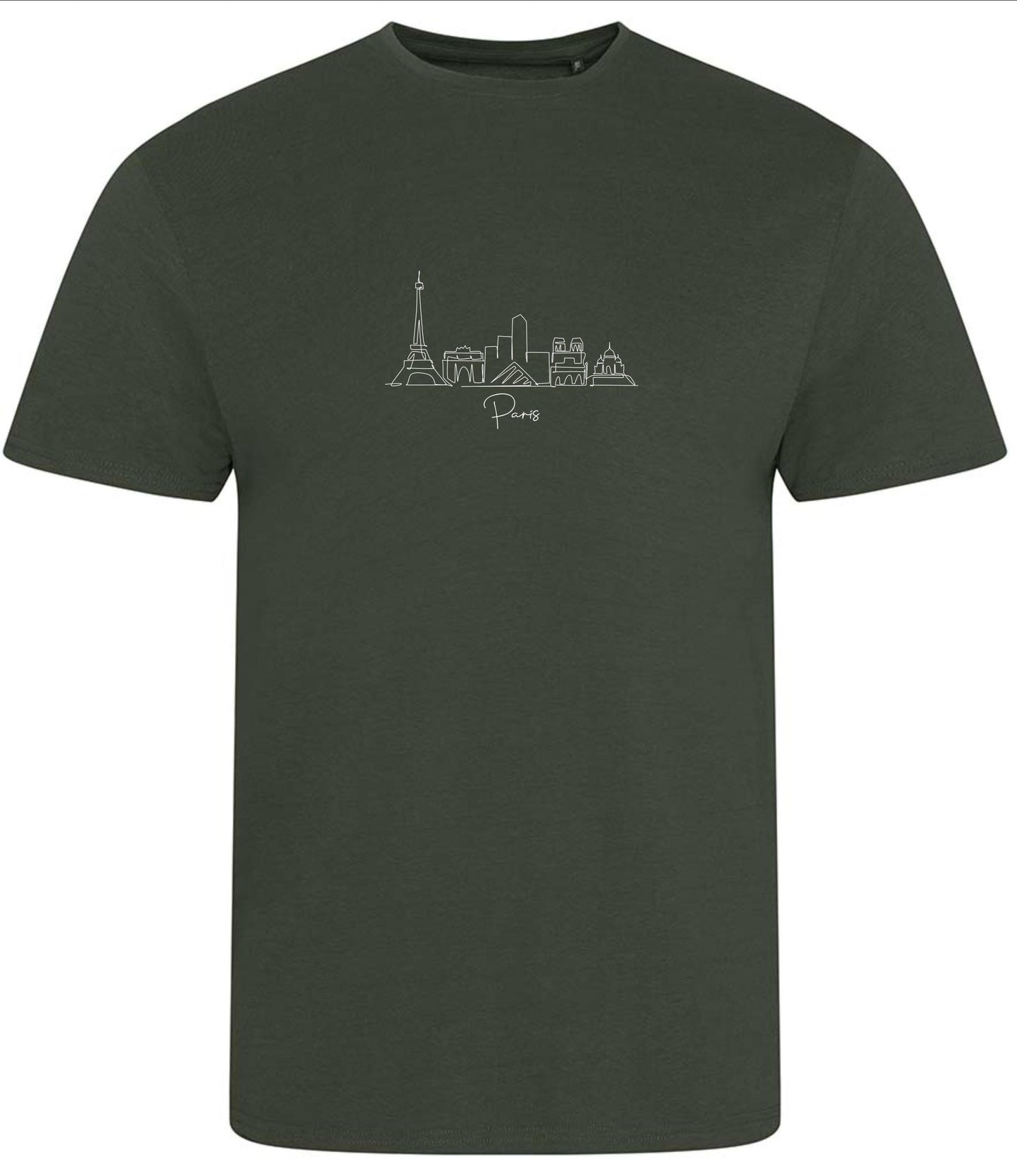 Men's Organic Cotton T-Shirt: Paris Skyline Minimalist Design