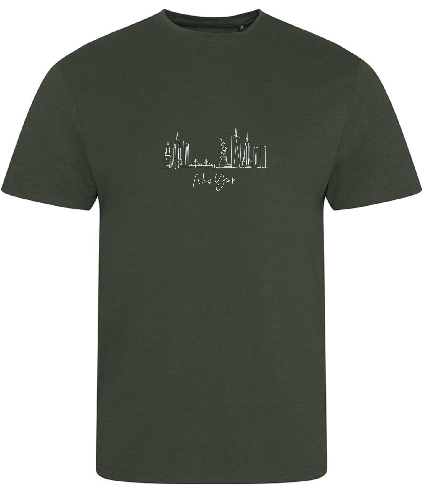 Men's Organic Cotton T-Shirt: New York Skyline Line Art
