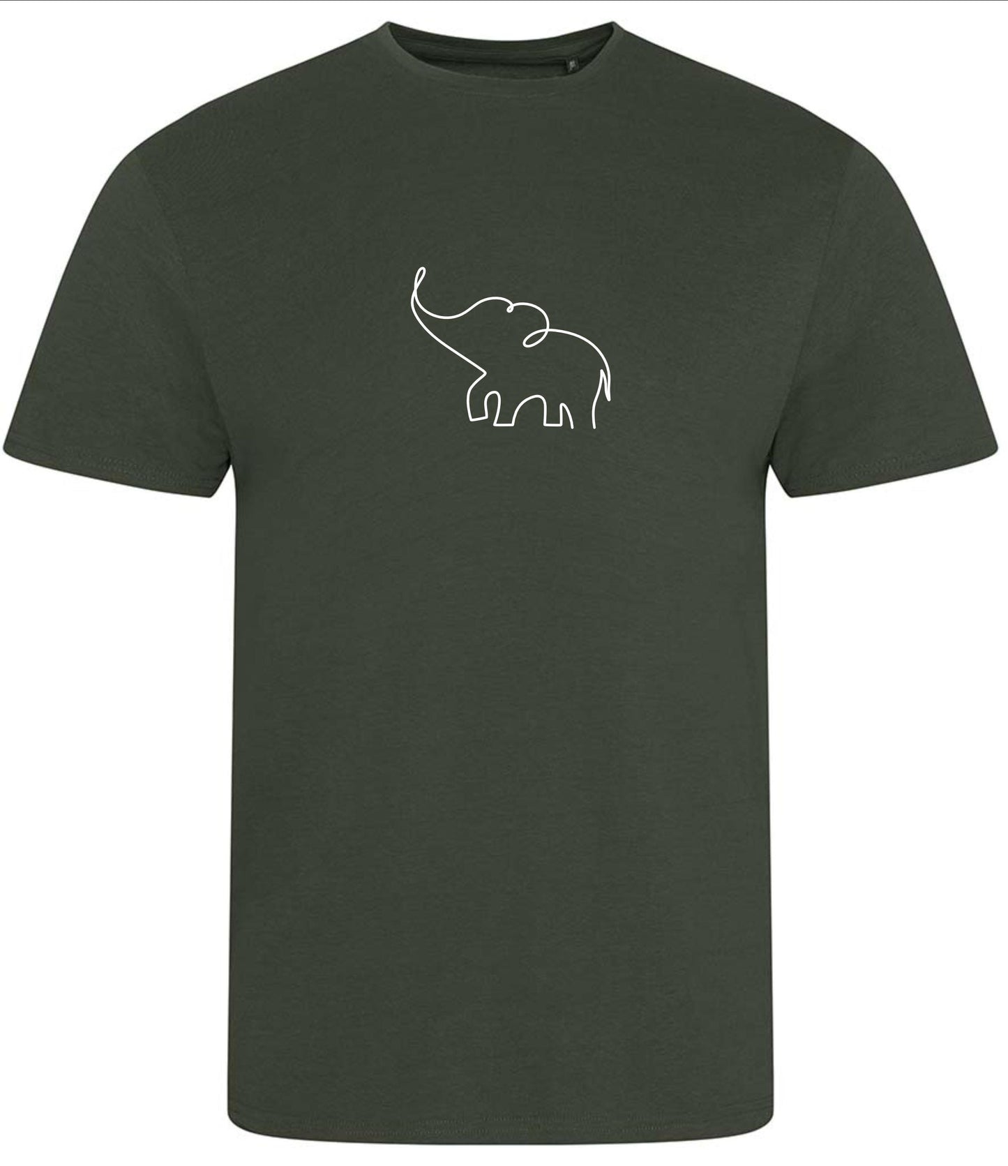 Elephant T-shirt: Minimalist One-Line Drawing, Organic Cotton Unisex Tee