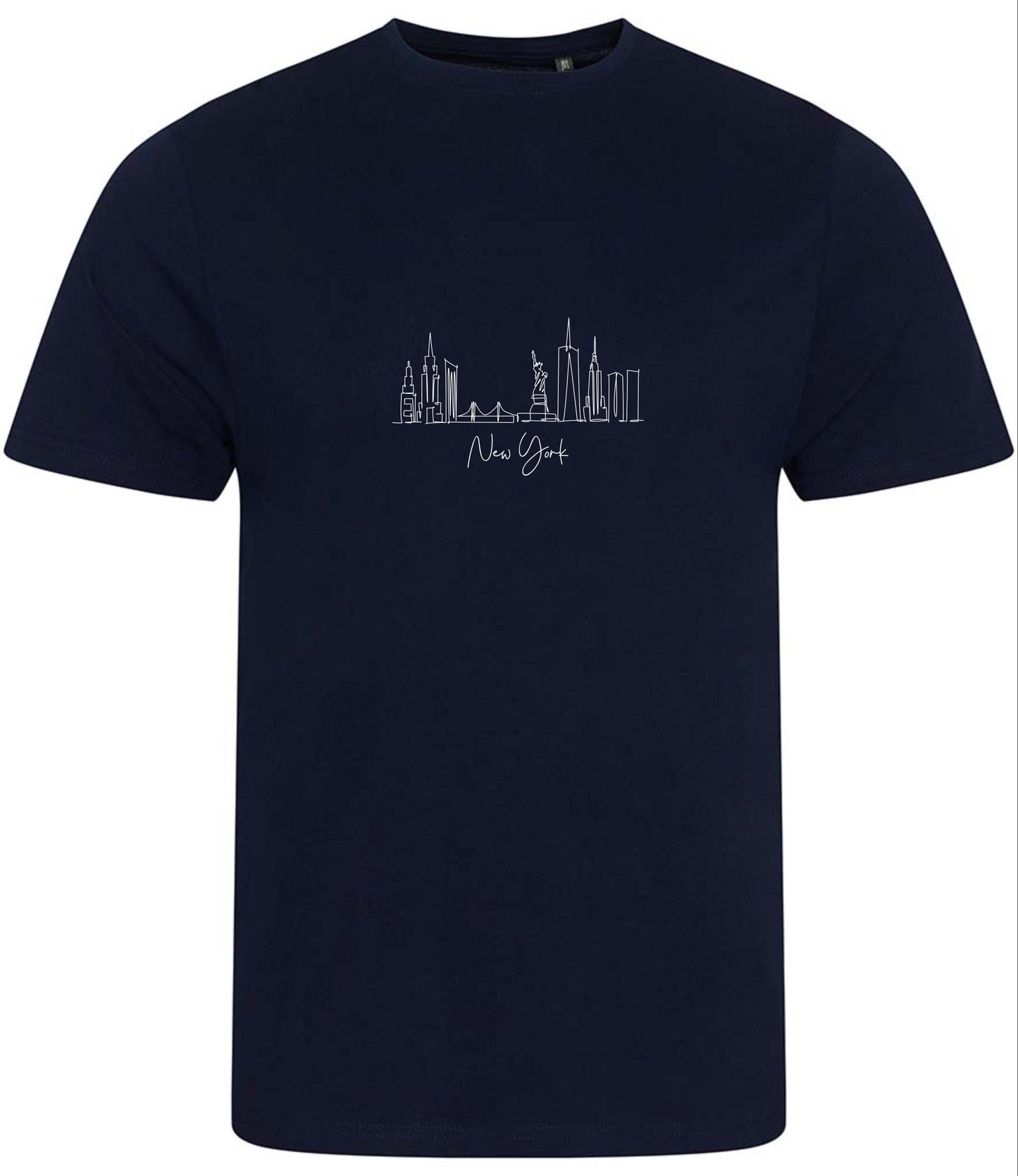 Men's Organic Cotton T-Shirt: New York Skyline Line Art