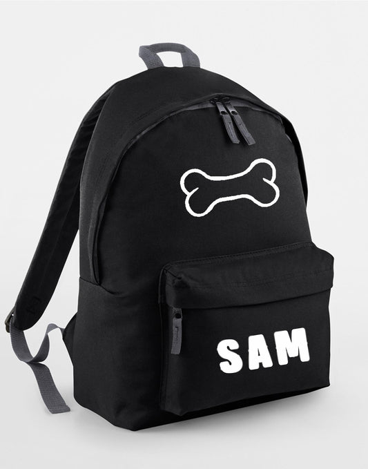 Personalised Dog Rucksack/backpack, Dog Bone design, ideal to carry all your dog bits on a walk, Bone design, dog bag
