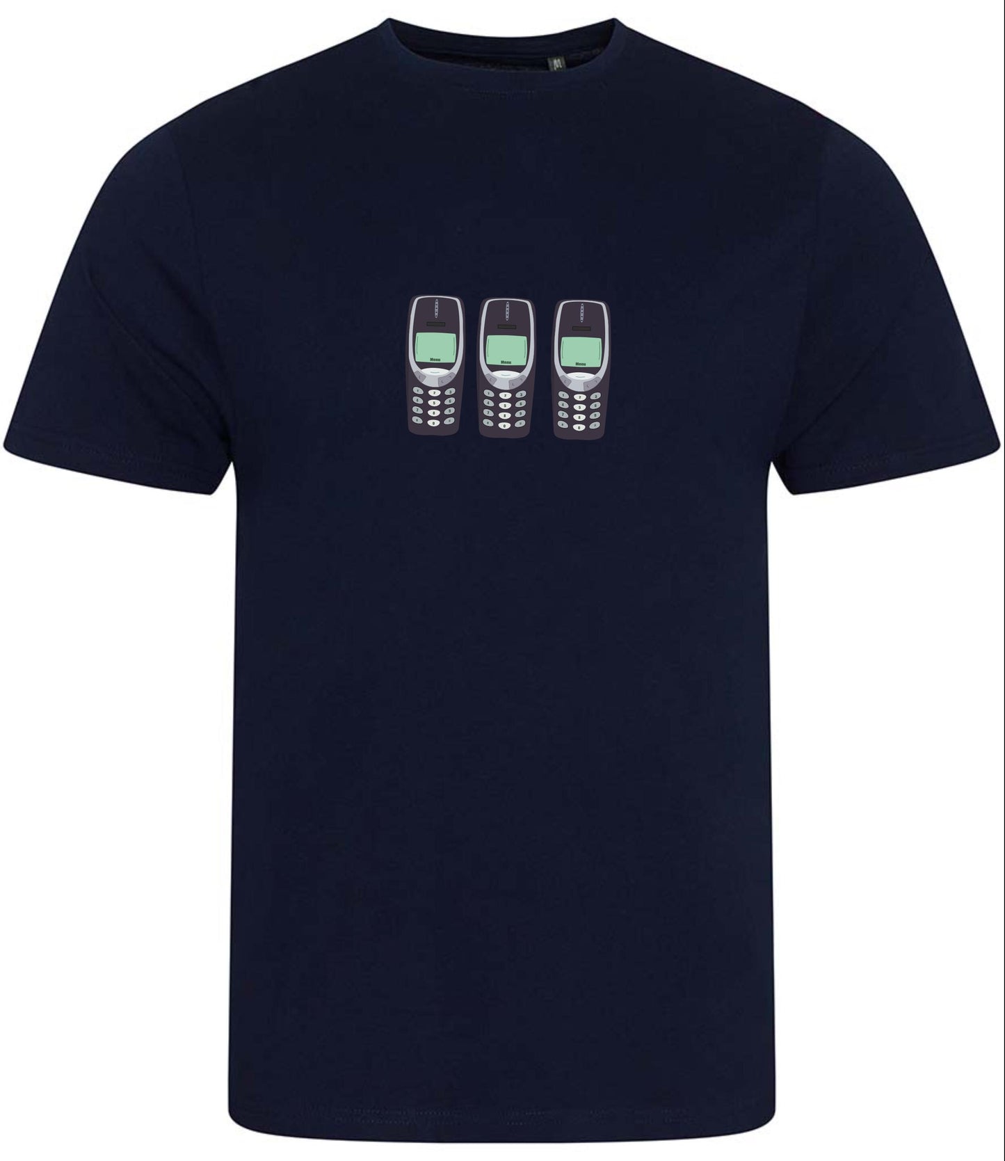 Retro Cell Phone T-Shirt: Minimalist 90s Design, Organic Cotton