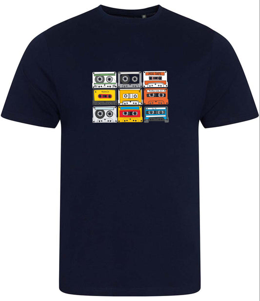 Retro Cassette Music T-Shirt: Organic Cotton Unisex Tee