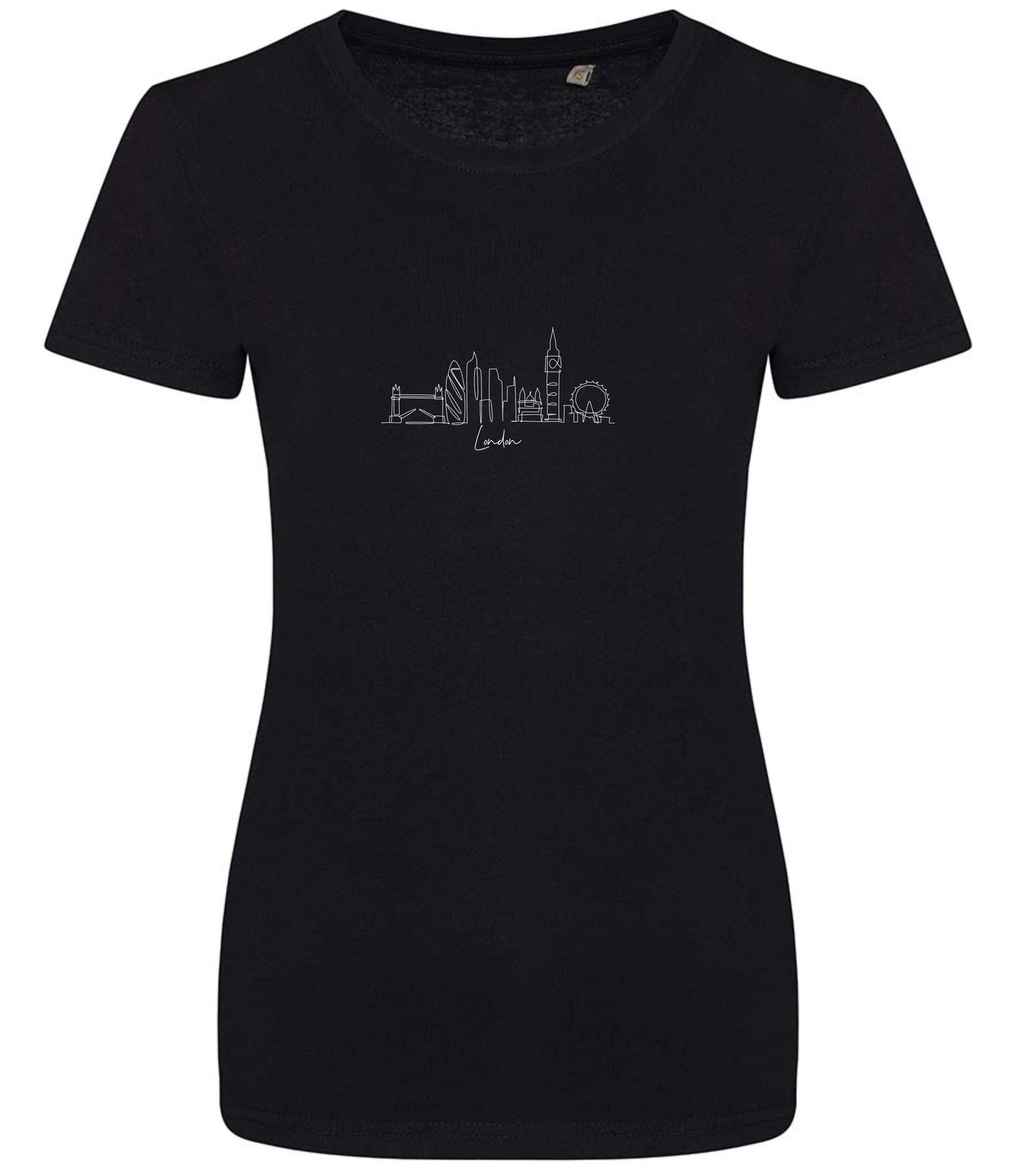 Organic Cotton London Skyline T-Shirt: Minimalist Line Art