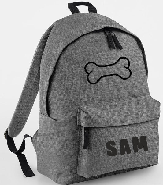 Personalised Dog Rucksack/backpack, Dog Bone design, ideal to carry all your dog bits on a walk, Bone design, dog bag
