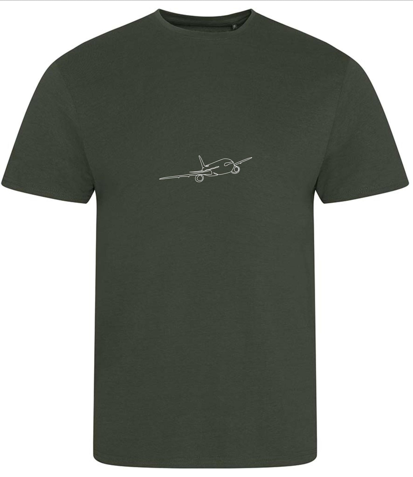 Organic Cotton Airplane T-Shirt: Minimalist One-Line Design