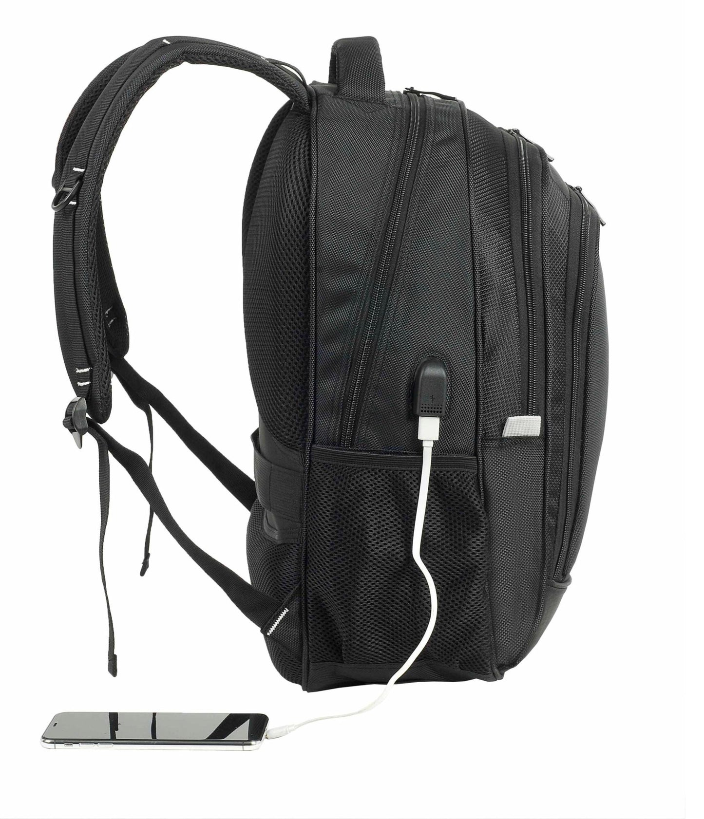 Laptop Backpack Rucksack, Work bag Black Smart backpack-Rucksack-Backpack-STROVA-Our STROVA style logo-Classic backpack-usb port