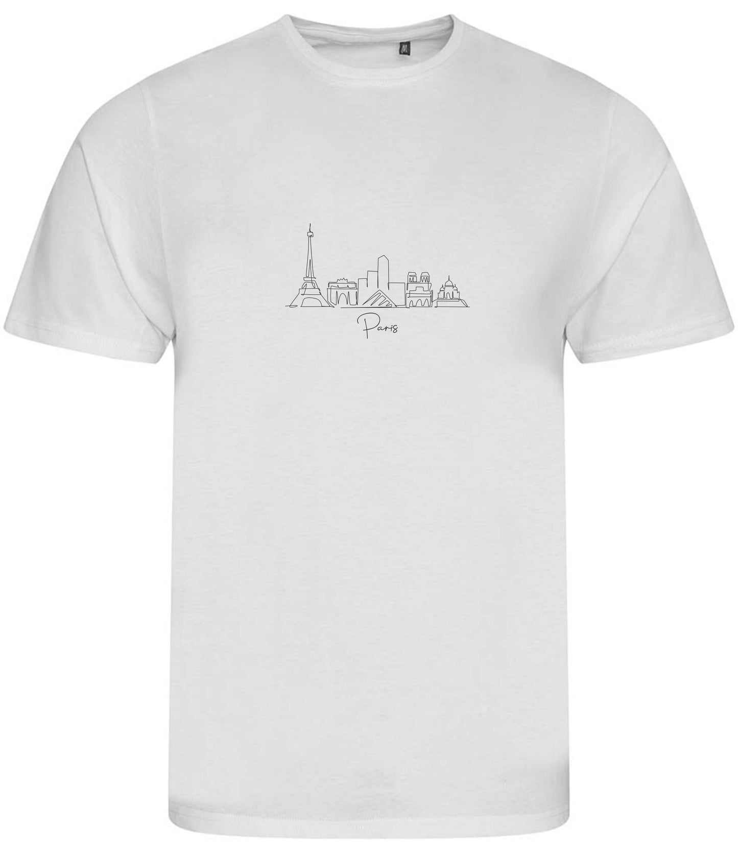 Men's Organic Cotton T-Shirt: Paris Skyline Minimalist Design