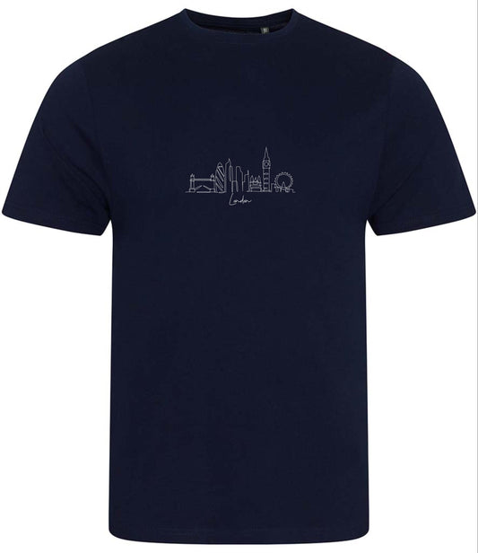 Men's Organic Cotton T-Shirt: London Skyline Line Art